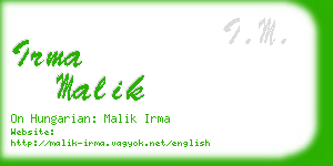 irma malik business card